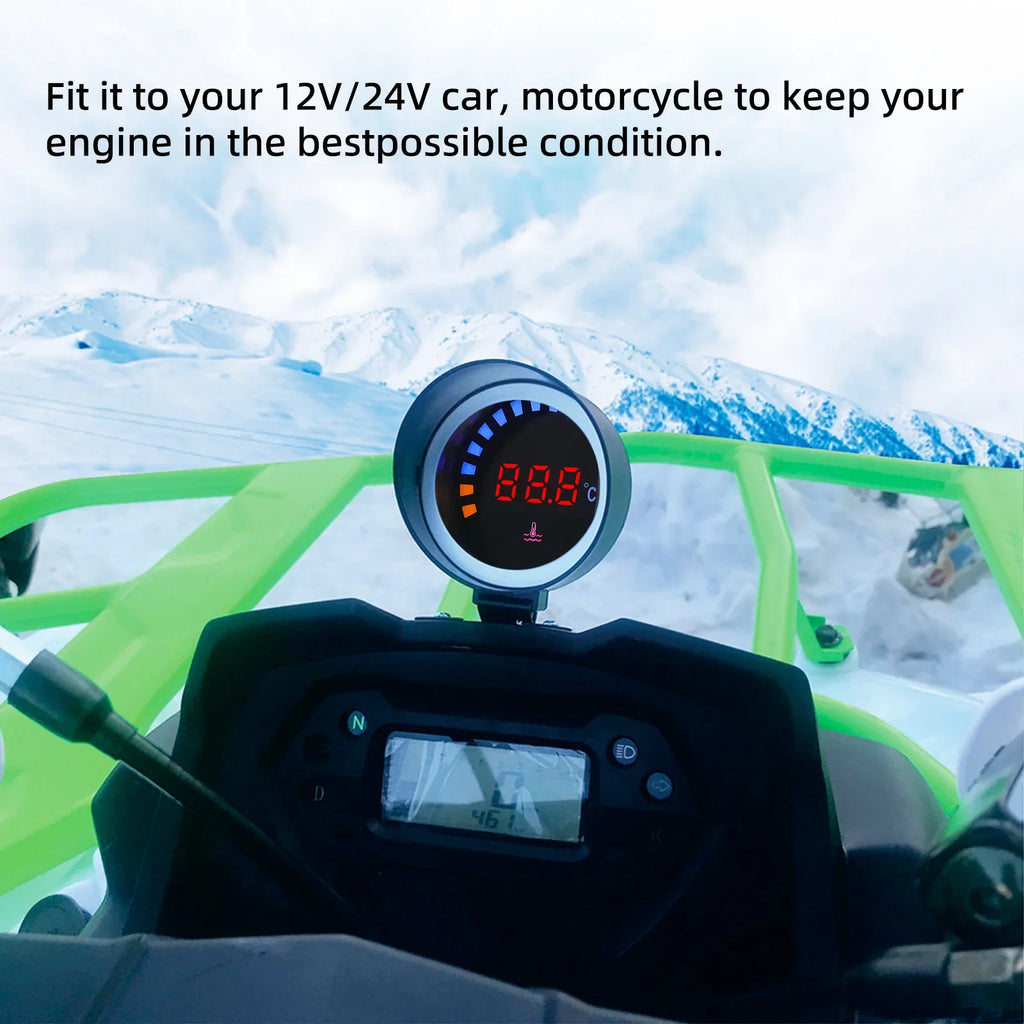 AD 45~120 ℃ Water Temperature Gauge Car Digital LCD Water Temp Meter With 10mm Temperature Senso - Automotive LED Light