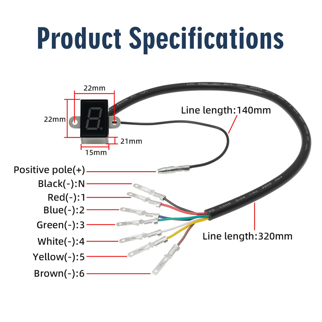 Super 6 Speed Display Universal Light Neutral Gear Indicator Display Motorcycle Speedometer Elec - Automotive LED Light