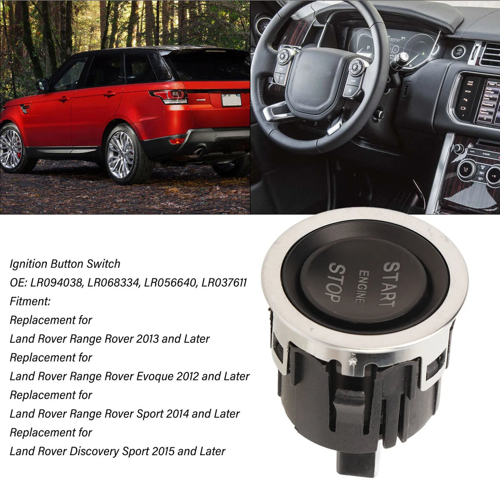 Car Push Start Button LR094038 Engine Dash Ignition Button Car Accessories Replacement for Range - Automotive LED Light