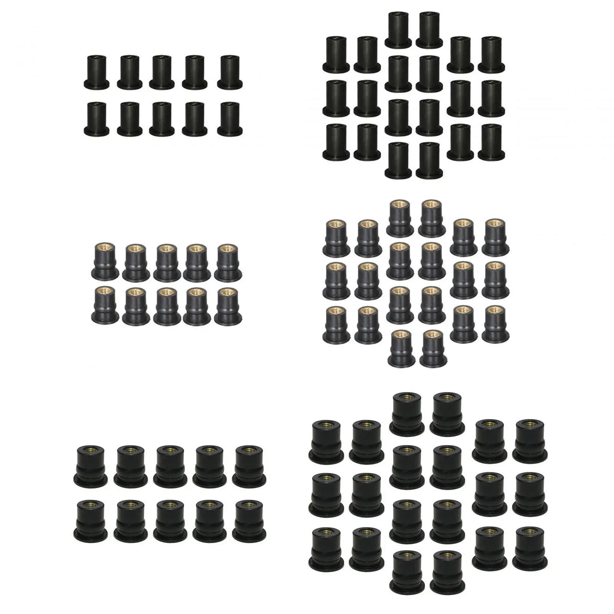 High Quality Rubber Well Nuts Fairing Fasteners Metric Brass Insert Motorcycle Windshield Access - Automotive LED Light