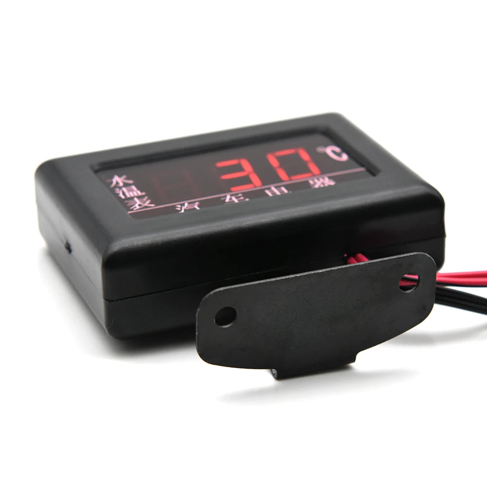 Universal 0～120 Celsius Water Temperature Gauge with Sensor Fit for 12V~24V Car Boat Marine Digi - Automotive LED Light