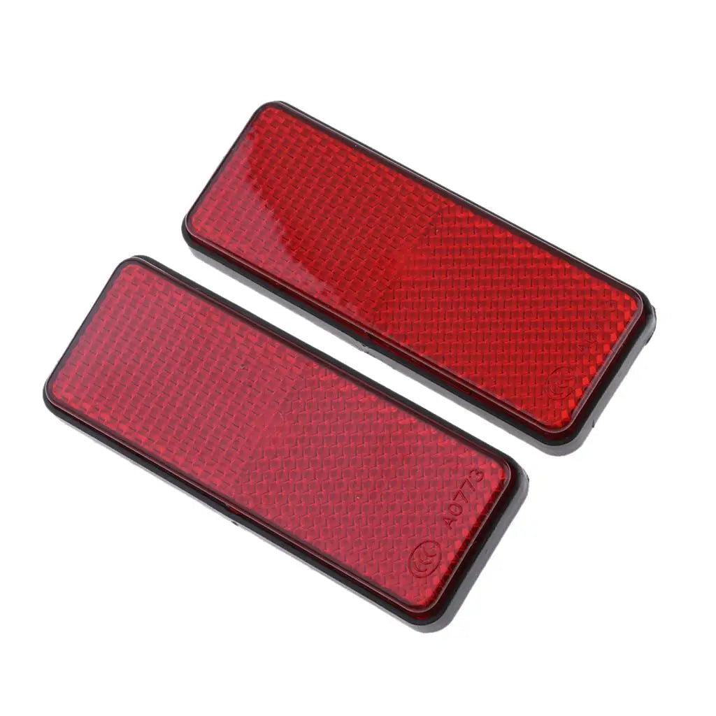 2pcs Rectangle Reflective Reflector Motorcycle Motorbike ATV Scooter Dirt Bike Moped 4 Wheeler R - Automotive LED Light