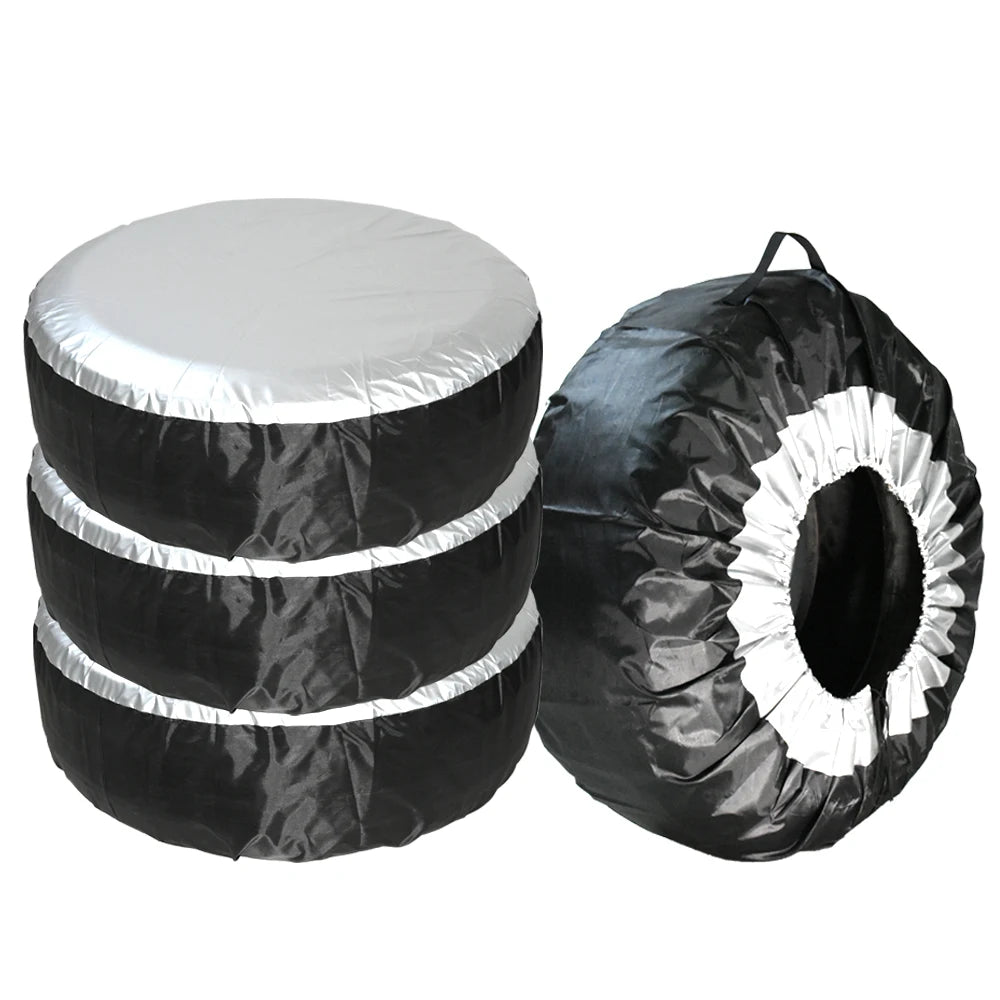Fit 13-19inch 19-23inch Tyre Spare Storage Bags Car SUV Spare Tire Cover Case White Tire Wheel P - Automotive LED Light