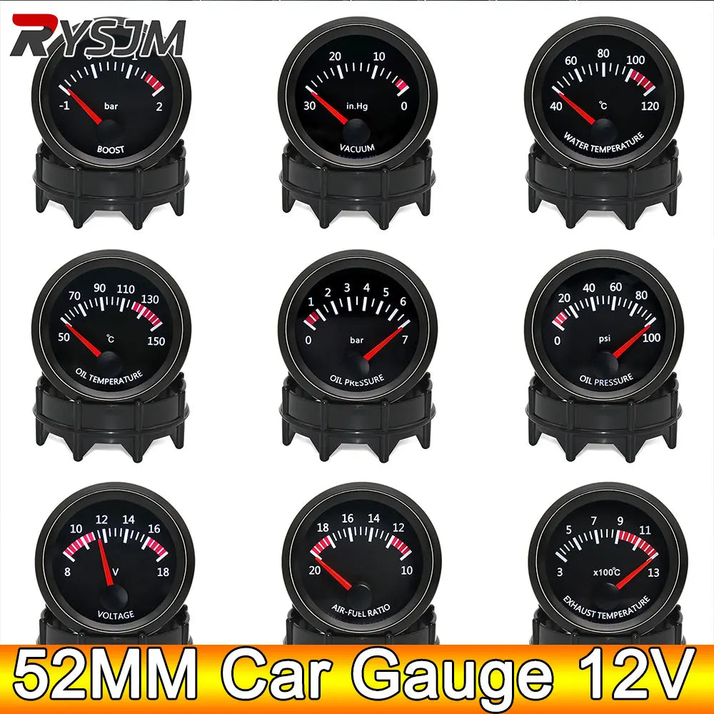 AD 52mm Water Temp/Oil Temp/Voltmeter/Oil Press BAR PSI /Vacuum/Boost Gauge/Air Fuel Ratio/EGT G - Automotive LED Light