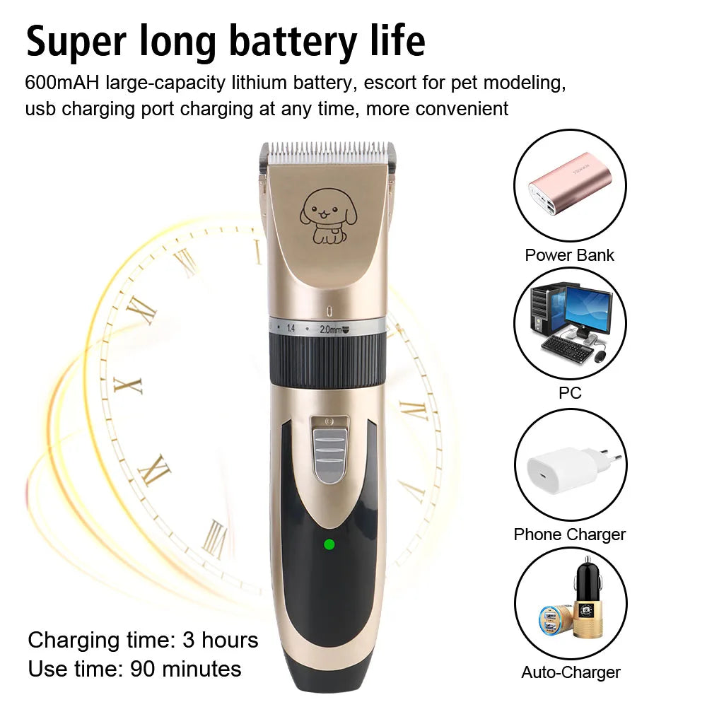 Cordless Pet Supplies Pet Hair Clipper Electric Scissors Haircut Trimmer Shaver Set For Dog Rabb - Automotive LED Light