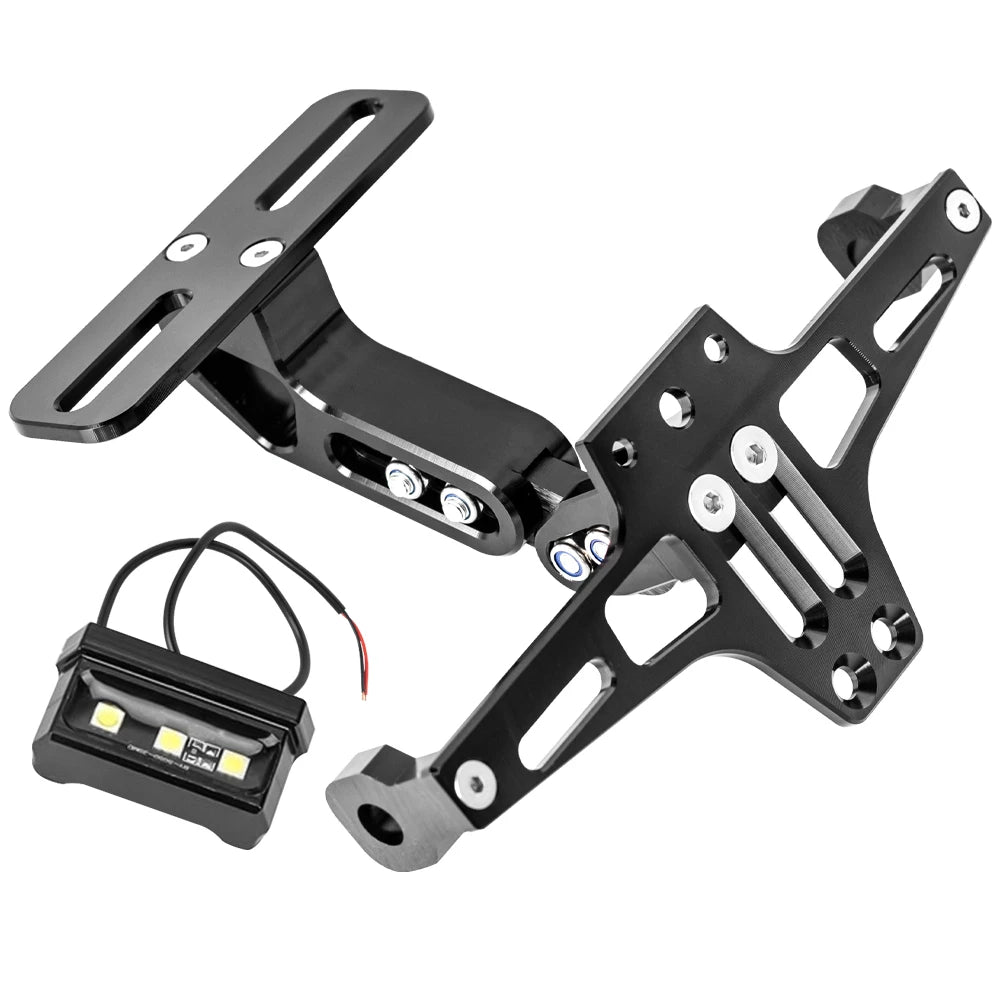 Motorcycle License Plate Holder Number Plate Holder With LED Lights For Yamaha Kawasaki Honda BM - LED Motorcycle Light