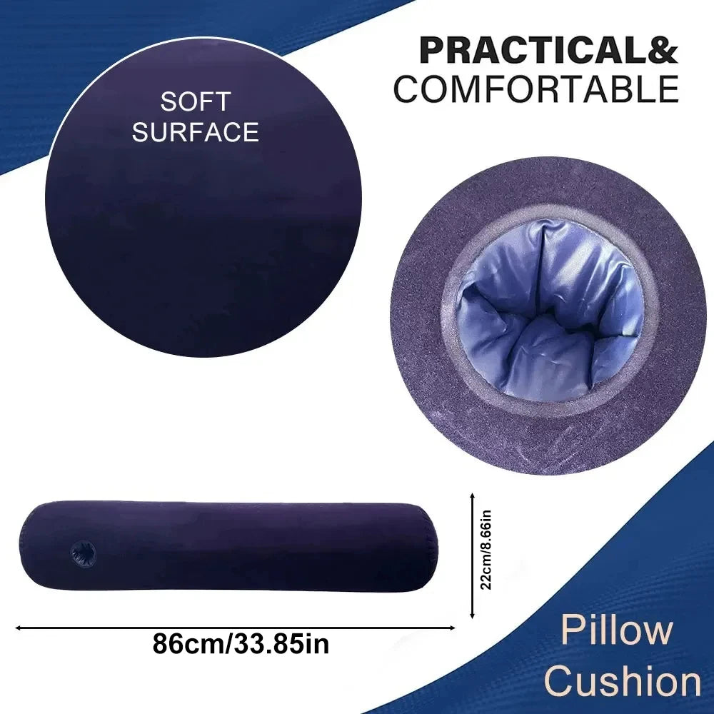 Orthopedic Inflatable Cylinder Pillow - Car Neck Support Seat Cushion for Travel Office And Home - Automotive LED Light