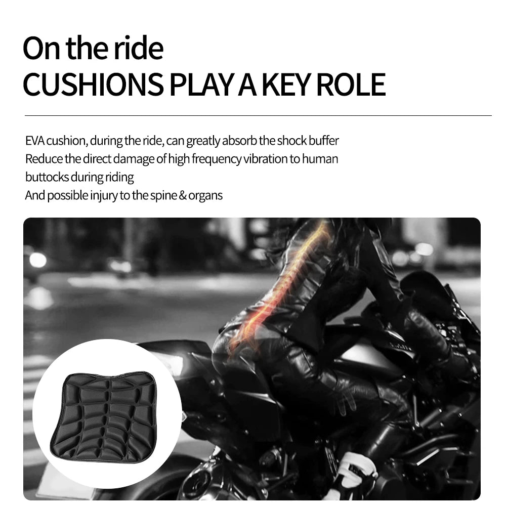 Comfort 3D Breathable Gel Motorcycle Seat Pad Universal Shock Absorbing Cushion Bike Seat Cover  - Automotive LED Light