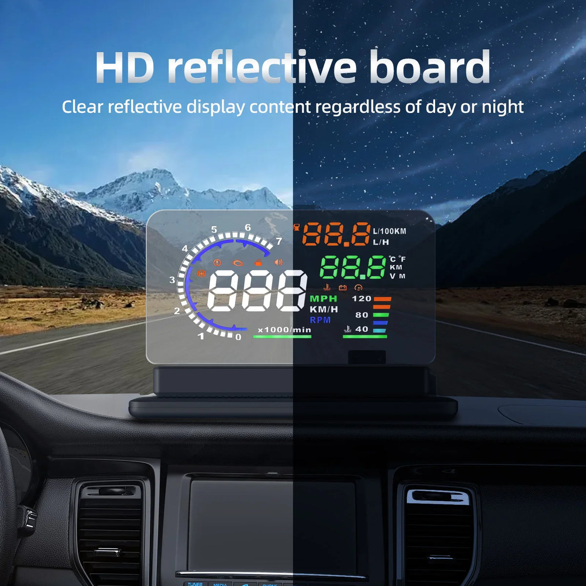 Car GPS Navigator Car Mount Stand Phone Holder Black Universal Smartphone Projector For HUD Brac - Automotive LED Light