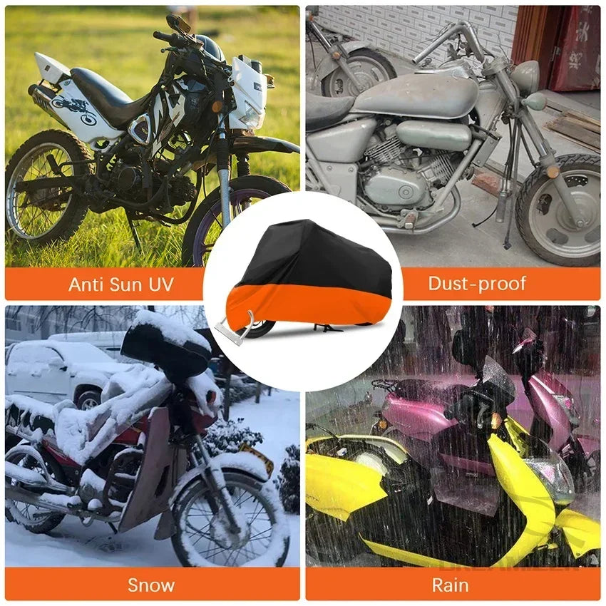 Universal 190T Waterproof Motorcycle Thick Outdoor Uv Electric Bike Protective Motorbike Dust Ra - Automotive LED Light