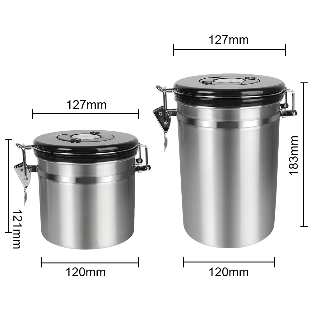 Stainless Steel Airtight Lid Preserves Freshness Storage Canister Coffee Container with co2 Valv - Automotive LED Light