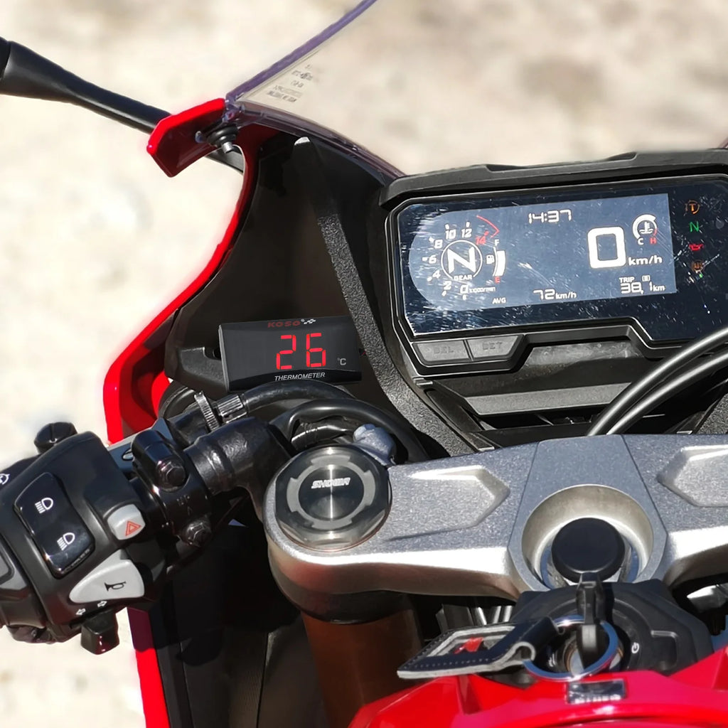Motorcycle Water Temperature Gauge for Koso Temperature Sensor Mini Temp Meter for XMAX300 CB400 - Automotive LED Light
