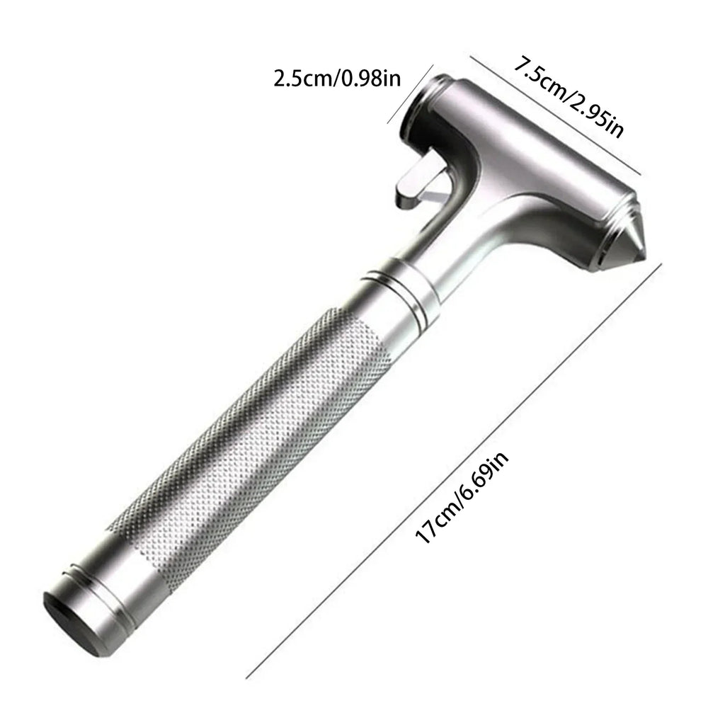 Car Safety Hammer Automotive Aluminum Alloy Window Glass Breaker with Seatbelt Cutter for Vehicl - Automotive LED Light