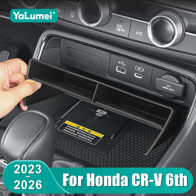 For Honda CRV 2023 2024 2025 2026 CR-V 6th Gen Hybrid Car Central Console Storage Box Organizer  - Automotive LED Light