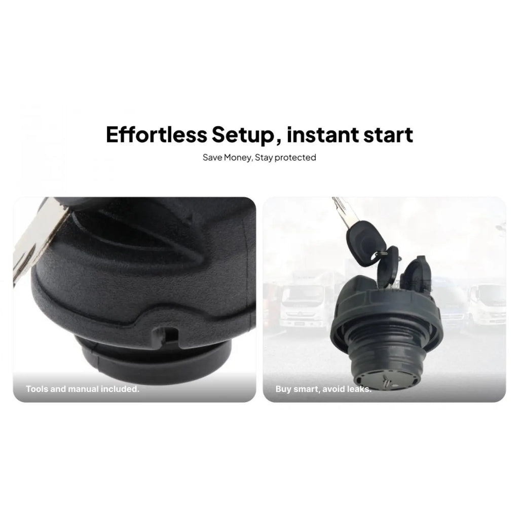 Car Fuel Cap Lock Plastic Gas Filler Cover with Keys 65mm Durable Replacement for VW Beetle Cadd - Automotive LED Light