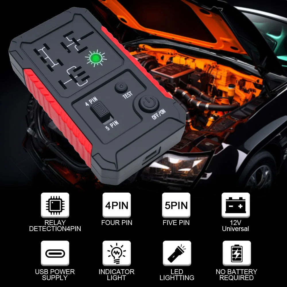 12V Car Relay Tester Automotive Electronics Test Tools Cordless Car Battery Checker Circuit Test - Automotive LED Light