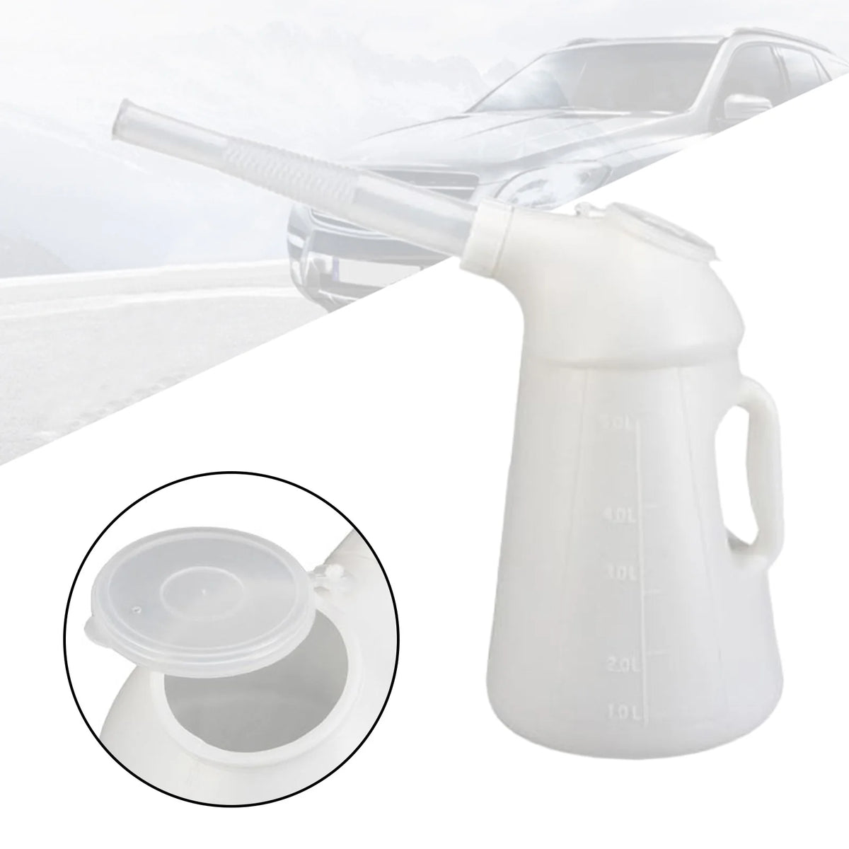 Oil Jug with Spout Oil Dispensing Bottles Measuring Container Jug Tools Leakageproof Engine Oil  - Automotive LED Light