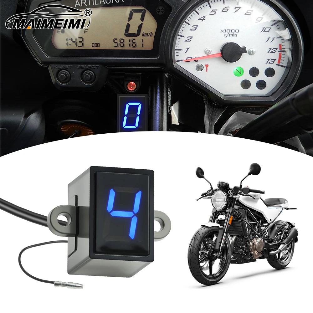 Super 6 Speed Display Universal Light Neutral Gear Indicator Display Motorcycle Speedometer Elec - Automotive LED Light