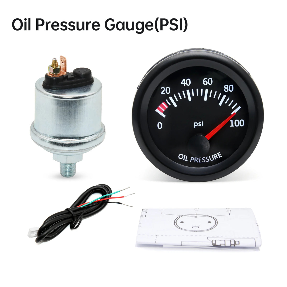 AD 52mm Boost Gauge Water Temp Oil Temp Pressure Turbo Pressure Gauges Voltmeter Air Fuel Ratio  - Automotive LED Light