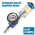 EU Adapter Oil-Water Separator Filter Pneumatic Tools For Airbrush 1/4" Thread Spray Gun Air Reg - Automotive LED Light