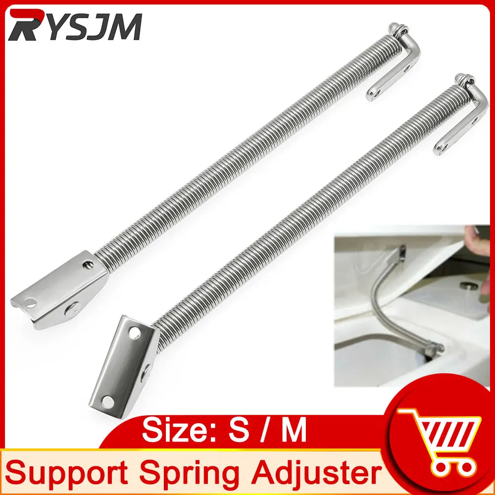 AD 2pcs Marine Stainless Steel Boat Hatch Support Spring Adjuster 210mm 235MM Practical Durable  - Automotive LED Light