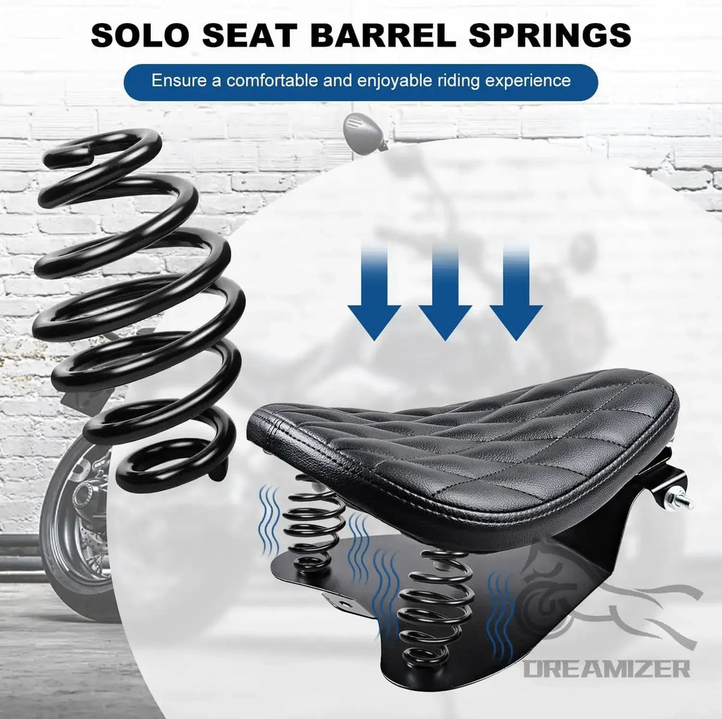 3" Universal Motorcycle Spiral Barrel Coiled Solo Seat Springs For Harley Chopper Bobber Softail - Automotive LED Light