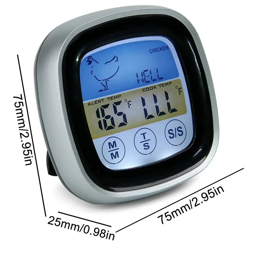 Digital Kitchen Thermometer Probe Touch Screen Meat Barbecue Food Temperature Measure Tool Steak - Automotive LED Light