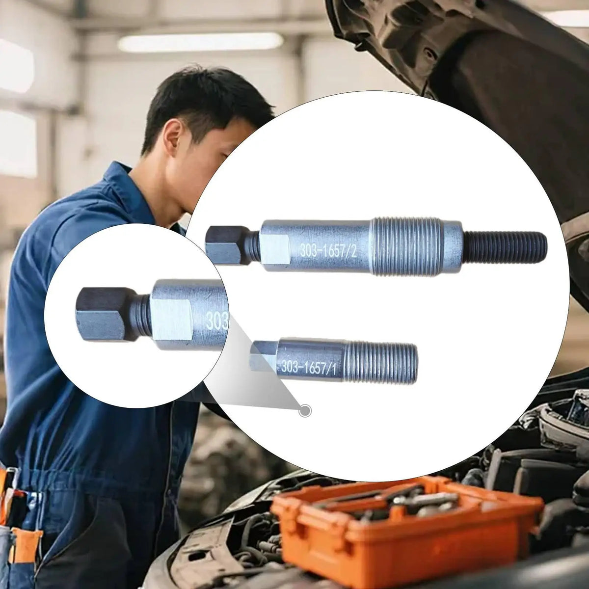 Metal Crankshaft Pulley Removal Tool Durable Damper Extractor for Ford Ranger 2.0 Tdci Workshop  - Automotive LED Light