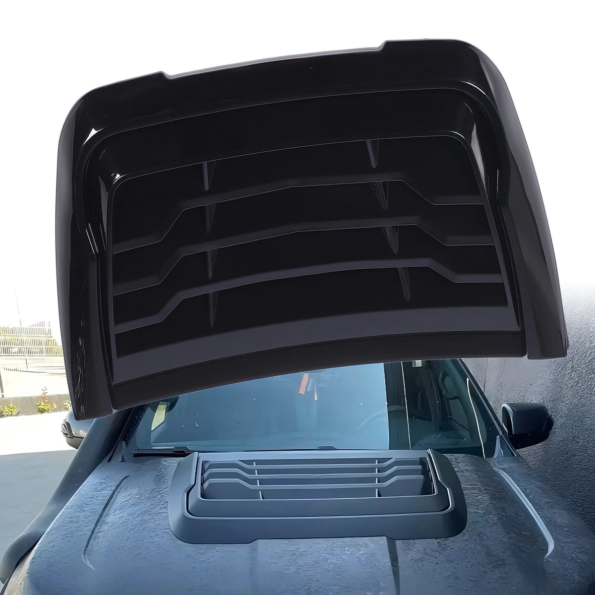 Car Bonnet Air Intake Vent Scoop Cover Glossy Black Hood Air Intake Trim Cover For Ranger XLT XL - Automotive LED Light