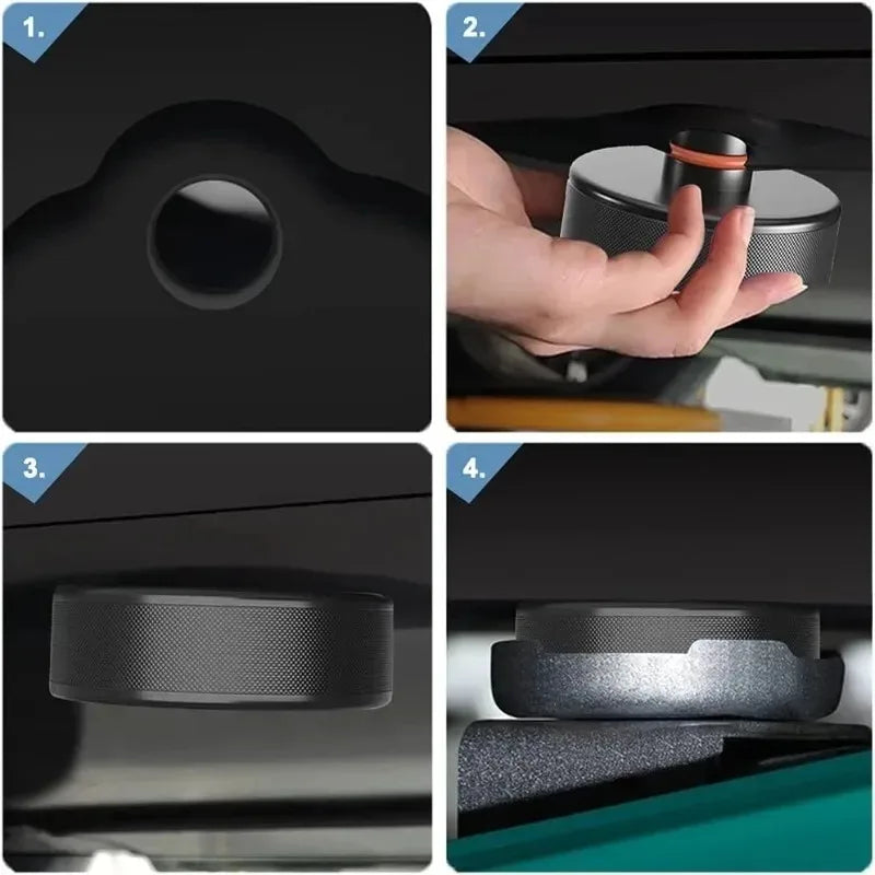 4pcs Heavy Duty Rubber Lifting Jack Pad for Tesla Model 3/S/X/Y/Y Juniper Lift Pucks Accessories - Automotive LED Light