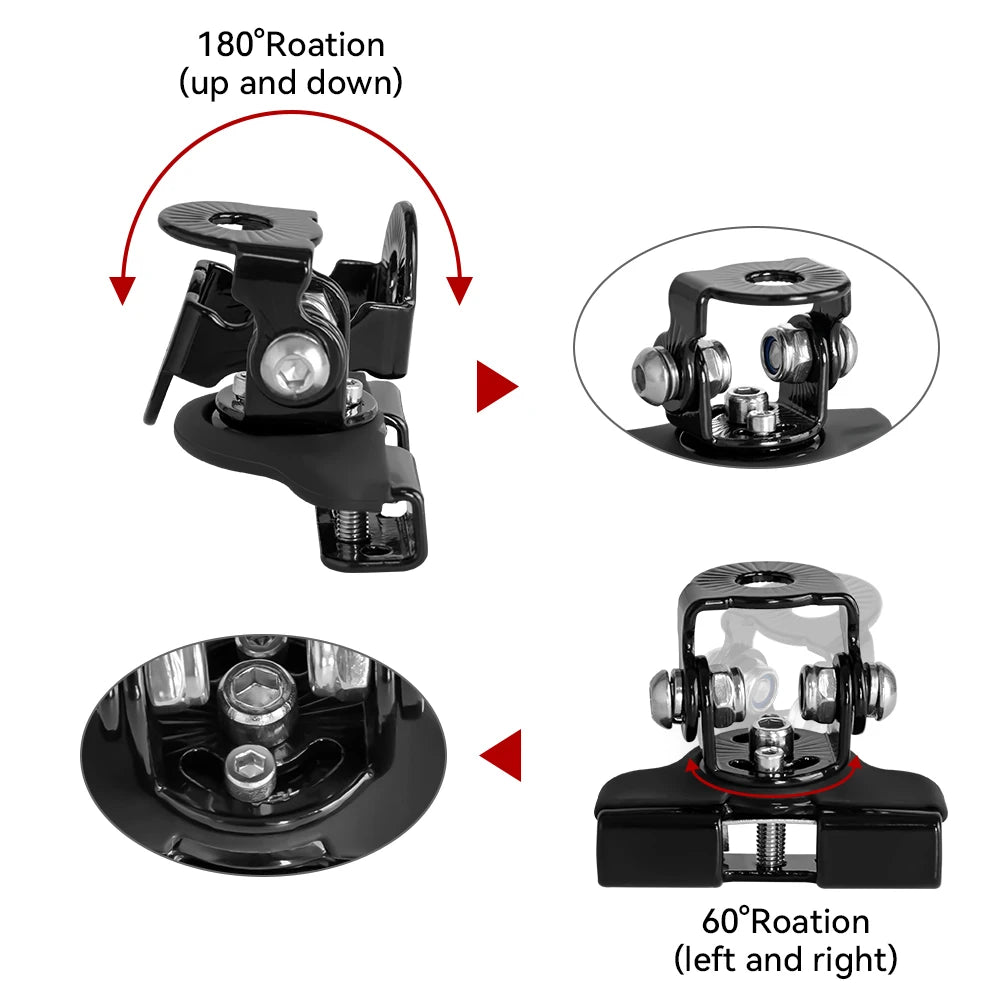 Car Hood Pillar LED Work Light Mount Clamp Bracket Stainless Steel Universal Offroad Light Bar H - Automotive LED Light