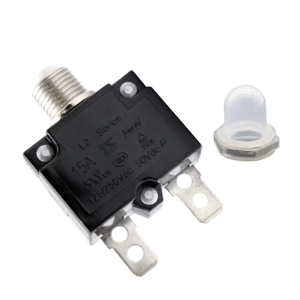 Push Button Circuit Breaker Manual Reset White Switch Waterproof Transparent Cover Overload Prot - Automotive LED Light
