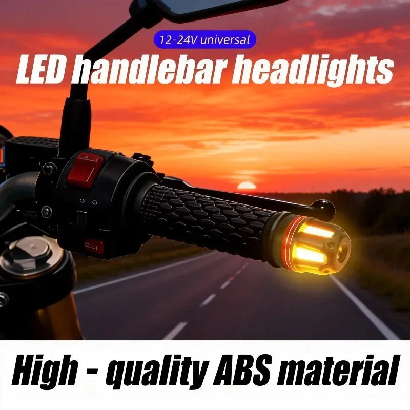 1Pair Motorcycle Handlebar End Light 12V LED Strobe Lamp DRL Driving Light Waterproof Side Warni - LED Motorcycle Light