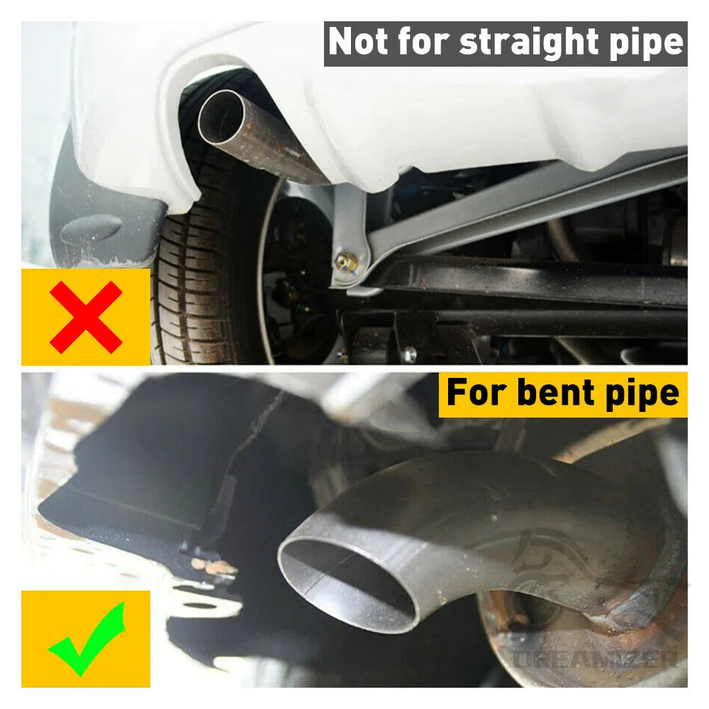 Dual Exhaust Tips Car Tail Pipe Car Muffler For Most Vehicles Exterior Rear Tip Pipe Blue Curved - Automotive LED Light