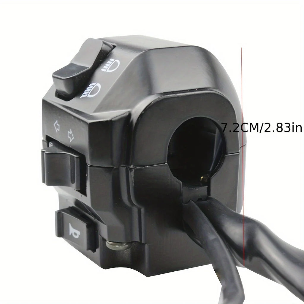 Motorcycle Universal Handlebar Turn Signal Control Switch 7/8" 22MM Black Motorbike Horn Headlig - LED Motorcycle Light