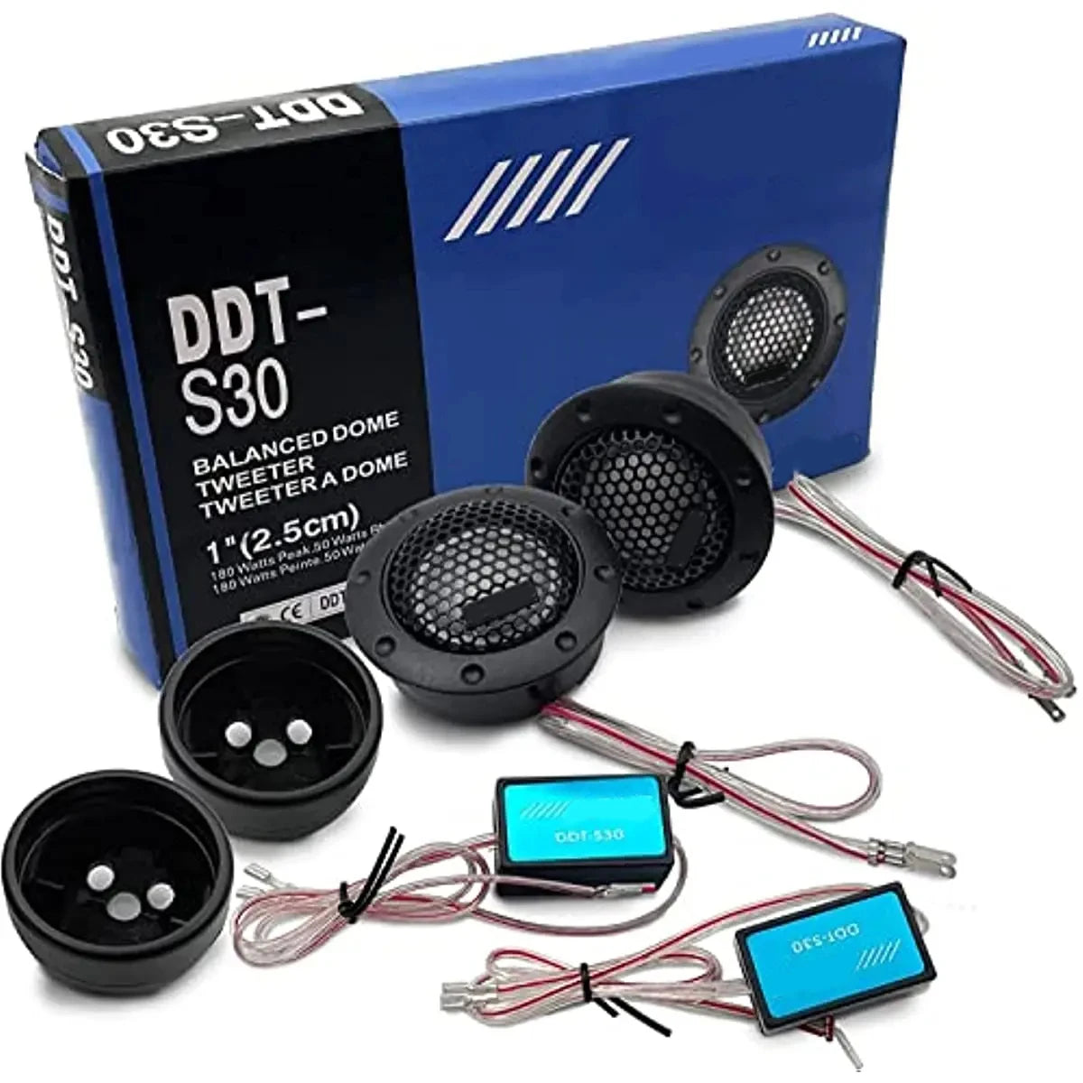 High Fidelity Car Stereo Speaker Tweeter Modified Audio Silk Dome Tweeters for Vehicle - Automotive LED Light