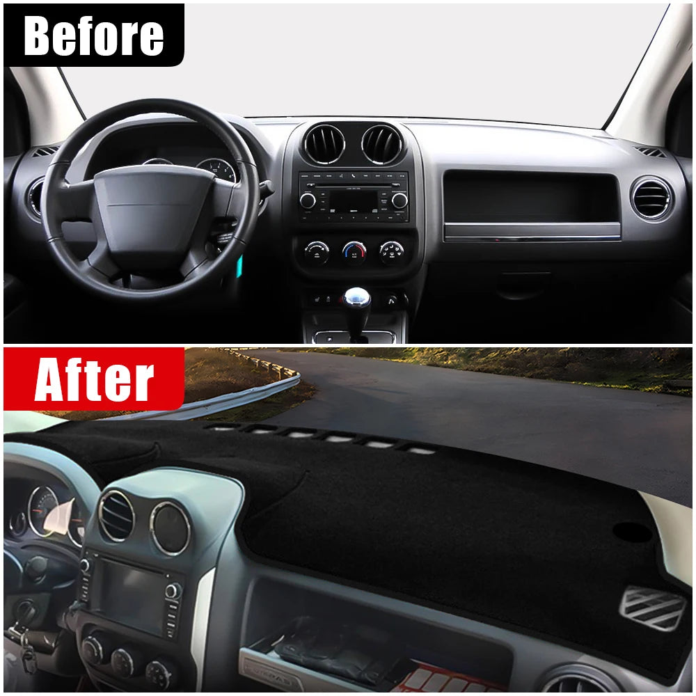 For Jeep Compass 2011 2012 2013 2014 2015 2016 Car Dashboard Mat Sun Shade Instrument Desk Non-s - Automotive LED Light