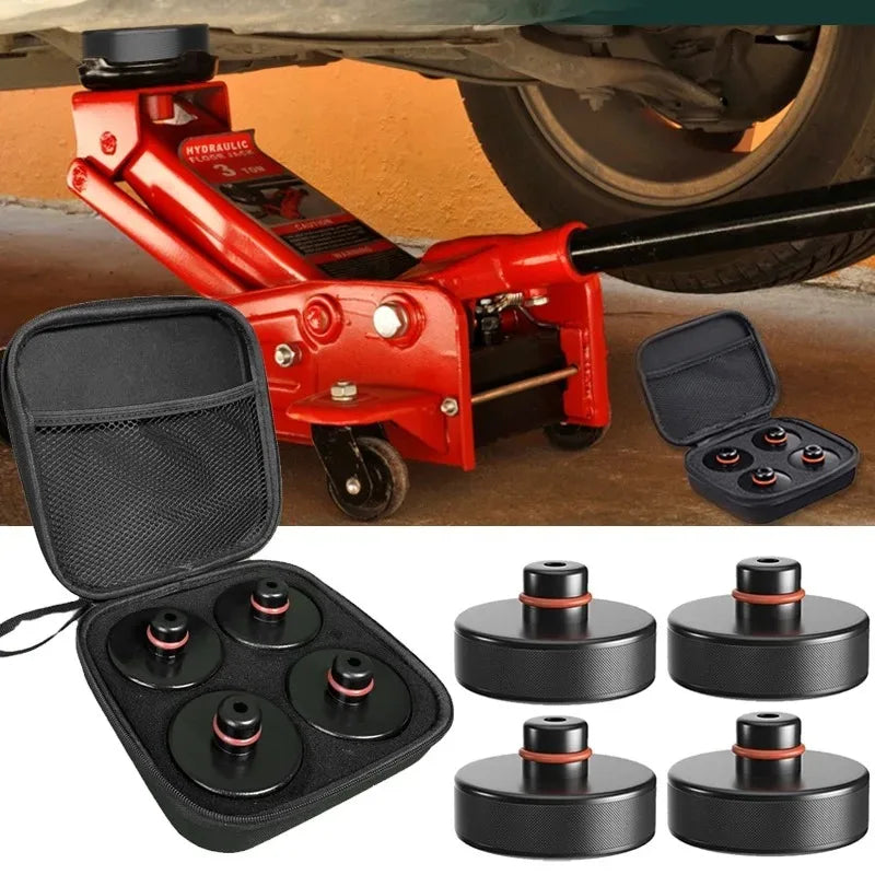4pcs Heavy Duty Rubber Lifting Jack Pad for Tesla Model 3/S/X/Y/Y Juniper Lift Pucks Accessories - Automotive LED Light