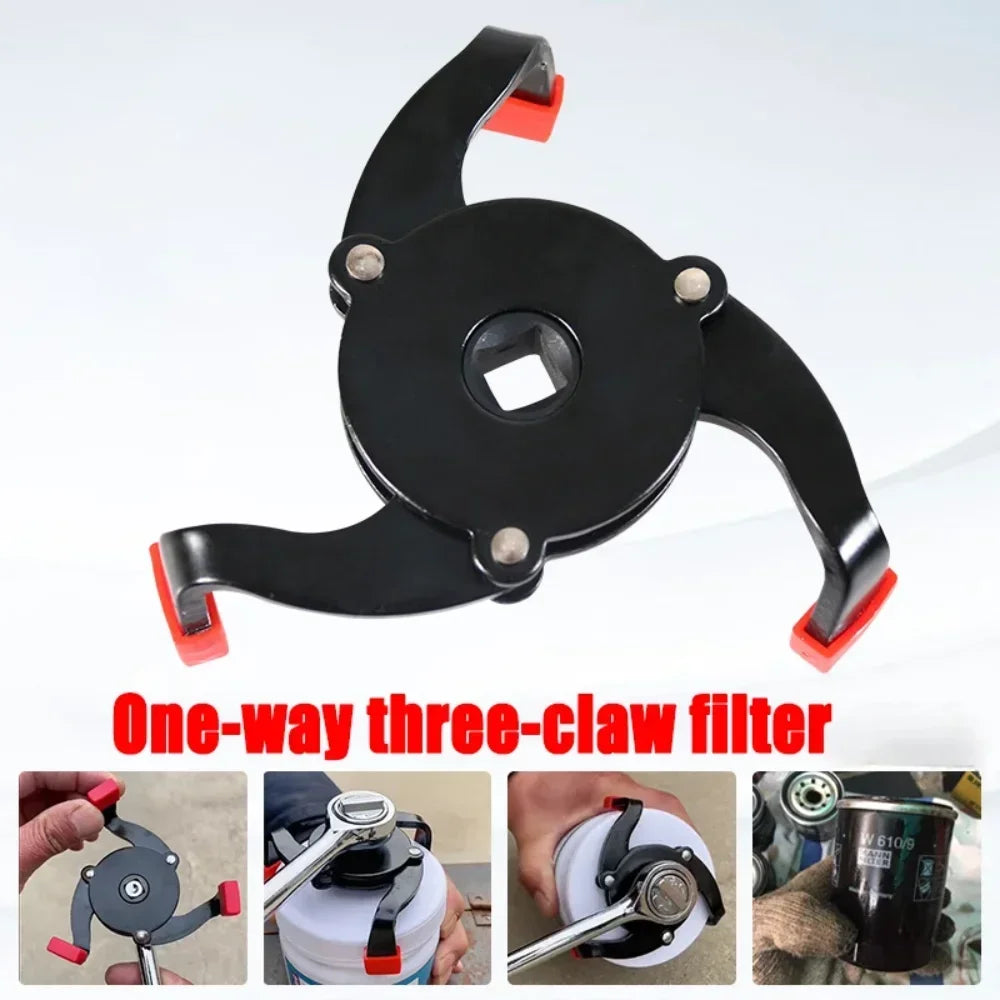 Universal 3 Jaw High Quality Oil Filter Remover Tool Cars Oil Filter Removal Tool Interface Spec - Automotive LED Light
