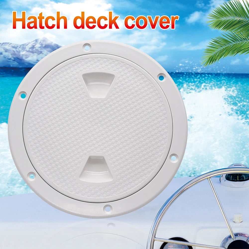 ABS Round Deck Inspection Access Hatch Cover Non-Slip Deck Plate for Marine Boat Kayak Canoe Whi - Automotive LED Light