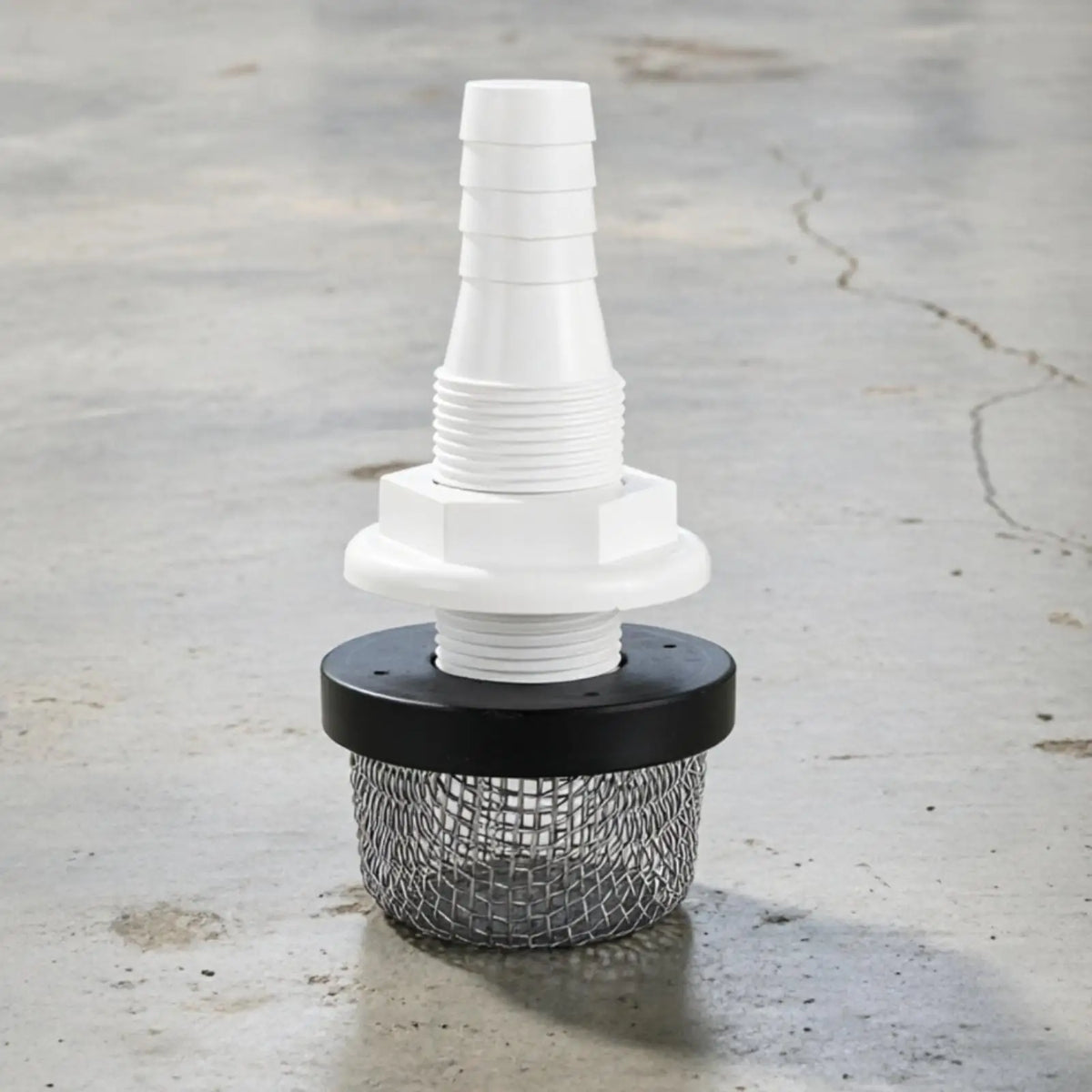 Marine Live-Well Pump Inlet Filter Hose Barb Threaded Inlet Filter White Plastic - Automotive LED Light