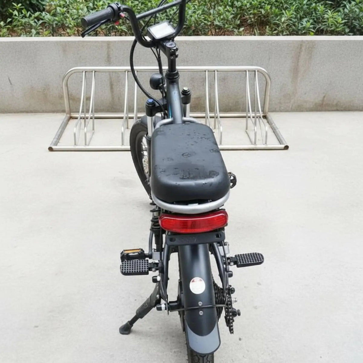 Rear Seat Bicycle Footrest Folding Aluminum Alloy Anti Slip Pedal Accessory for Electric Handbik - Automotive LED Light