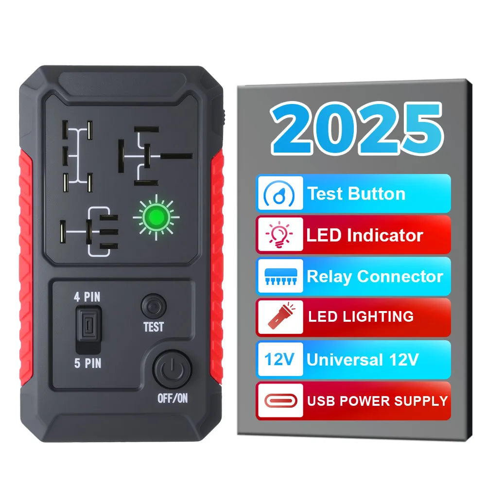 12V Car Relay Tester Automotive Electronics Test Tools Cordless Car Battery Checker Circuit Test - Automotive LED Light