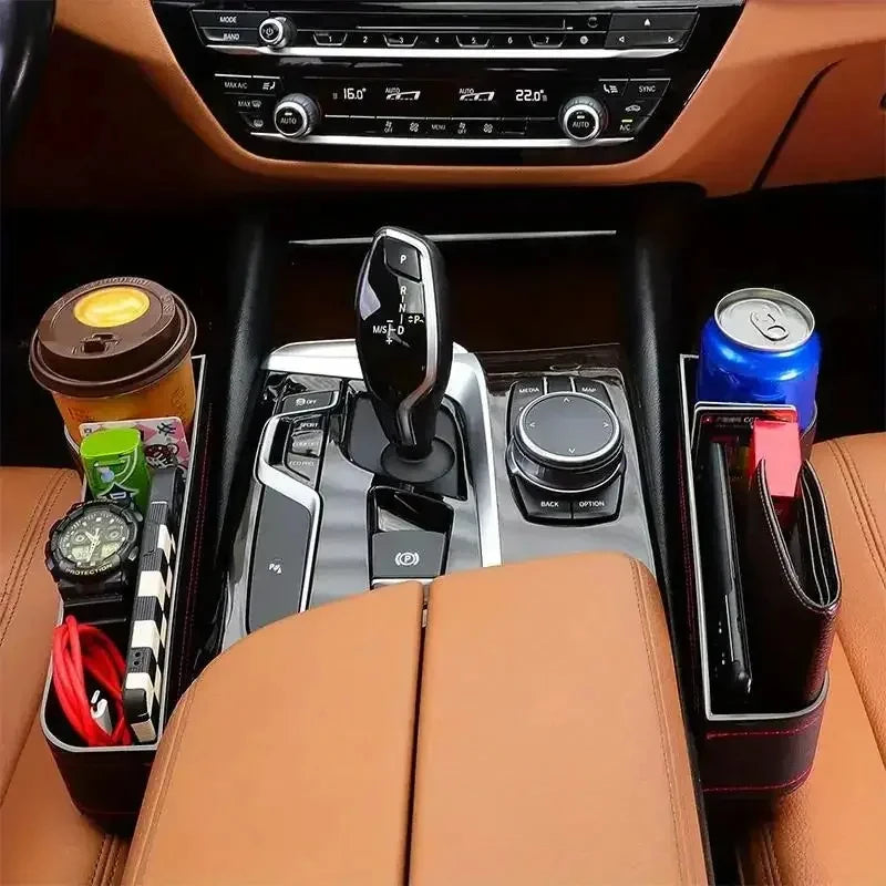 Car Seat Crevice Storage Box Seat Gap Slit Pocket Catcher Organizer Universal Car Seat Organizer - Automotive LED Light