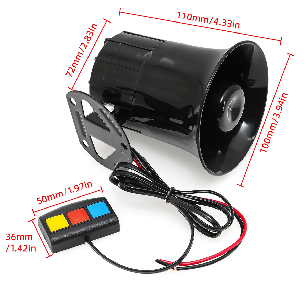 115dB Motorcycle 3 sounds horn 12V DC Auto 3 tone Car horn Motorcycle 3 voice Horn Siren Loud Sp - Automotive LED Light