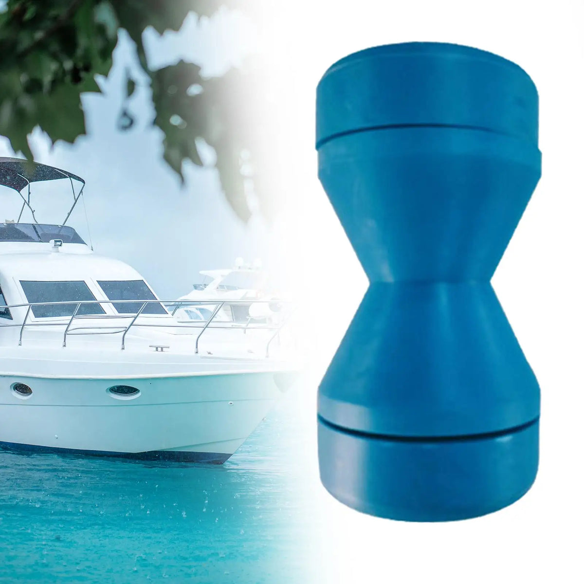 Boat Trailer Roller 90mm Polyurethane Non Marking Blue Stopper Marine Keel Roller Bow Roller for - Automotive LED Light
