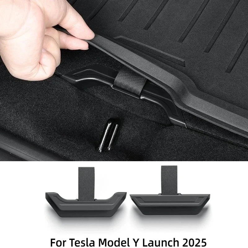 Car Rear Trunk Rope Draw String Hook Loop Organizer for Tesla Model Y Juniper 2025 Trunk Cover H - Automotive LED Light