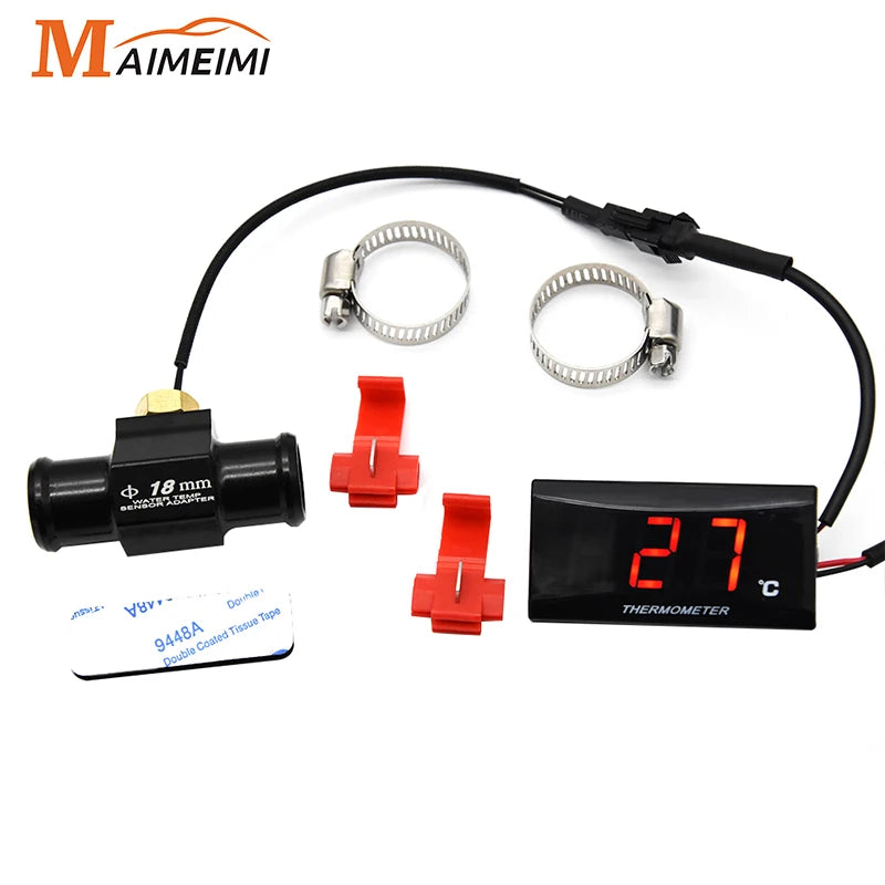 Motorcycle Water Temperature Gauge for Koso Temperature Sensor Mini Temp Meter for XMAX300 CB400 - Automotive LED Light