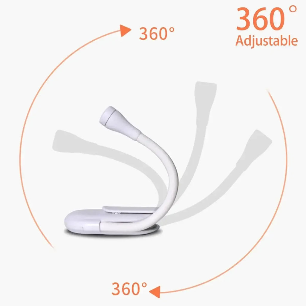 USB Rechargeable Mini Reading Book Lamp LED Dimmable Bedroom Eye Protection 360° Flip Book Lamp  - Automotive LED Light