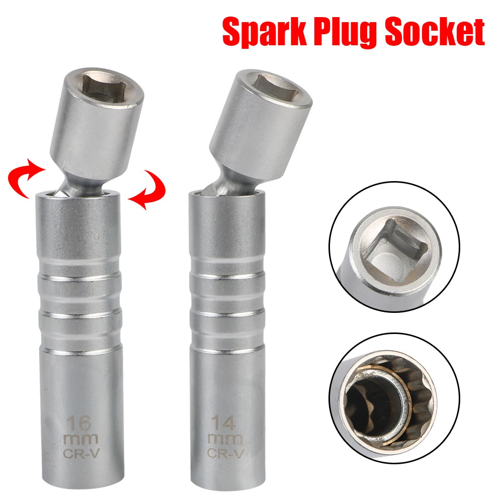 For BMW Spark Plug Spanner 14mm 16mm Socket Adapter Joint Magnetic Flexible Wrench Auto Repair T - Automotive LED Light